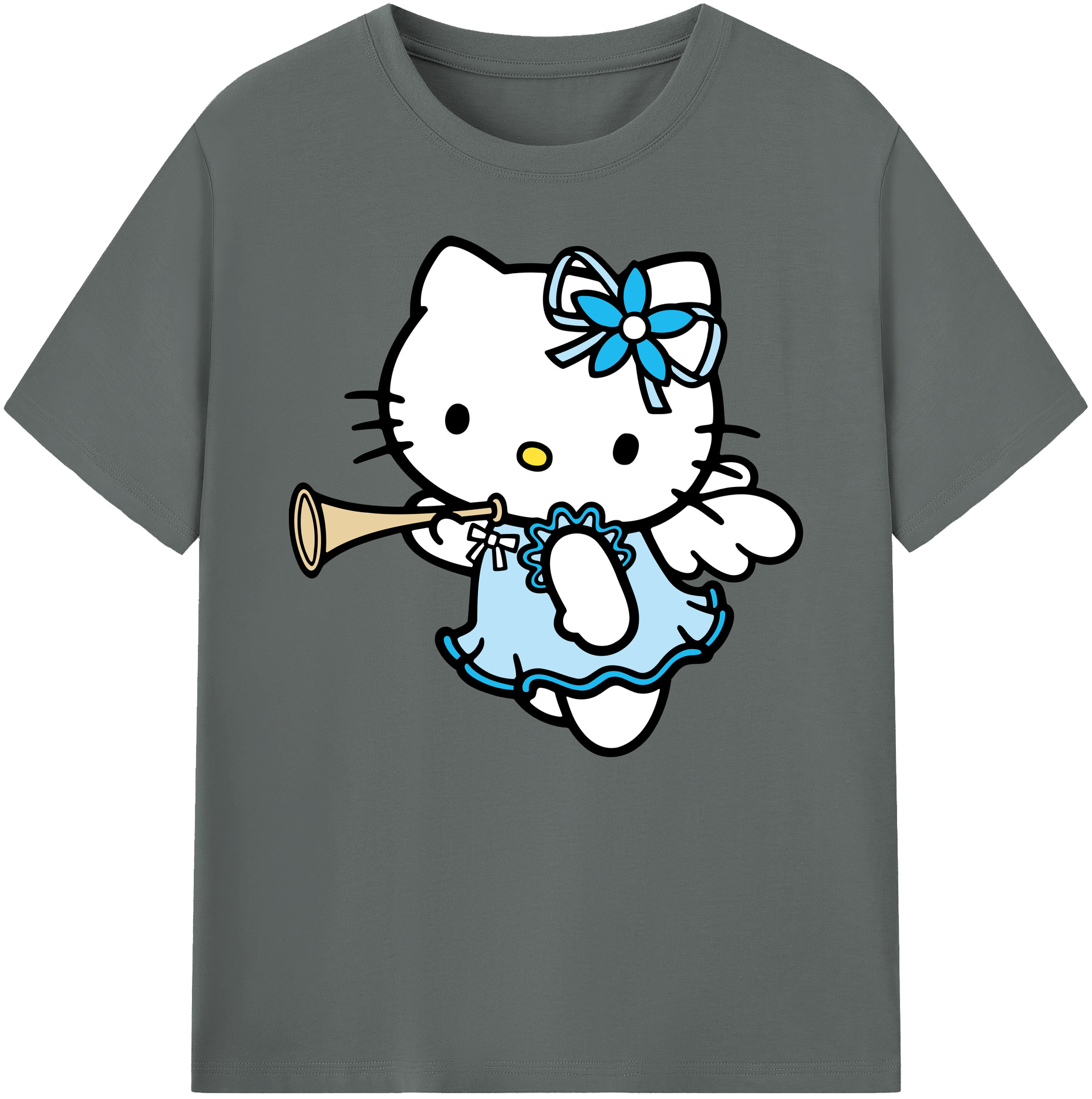 （画像用） Hello Kitty ハローキティ 綿100％ メンズ半袖Tシャツ｜肌触りやわらか＆通気性